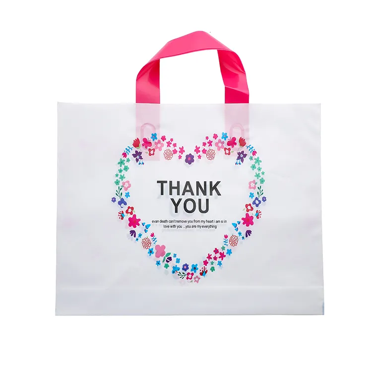Цветная пластиковая сумка для покупок ручной работы с дизайном по индивидуальному заказу от производителя одежды с логотипом