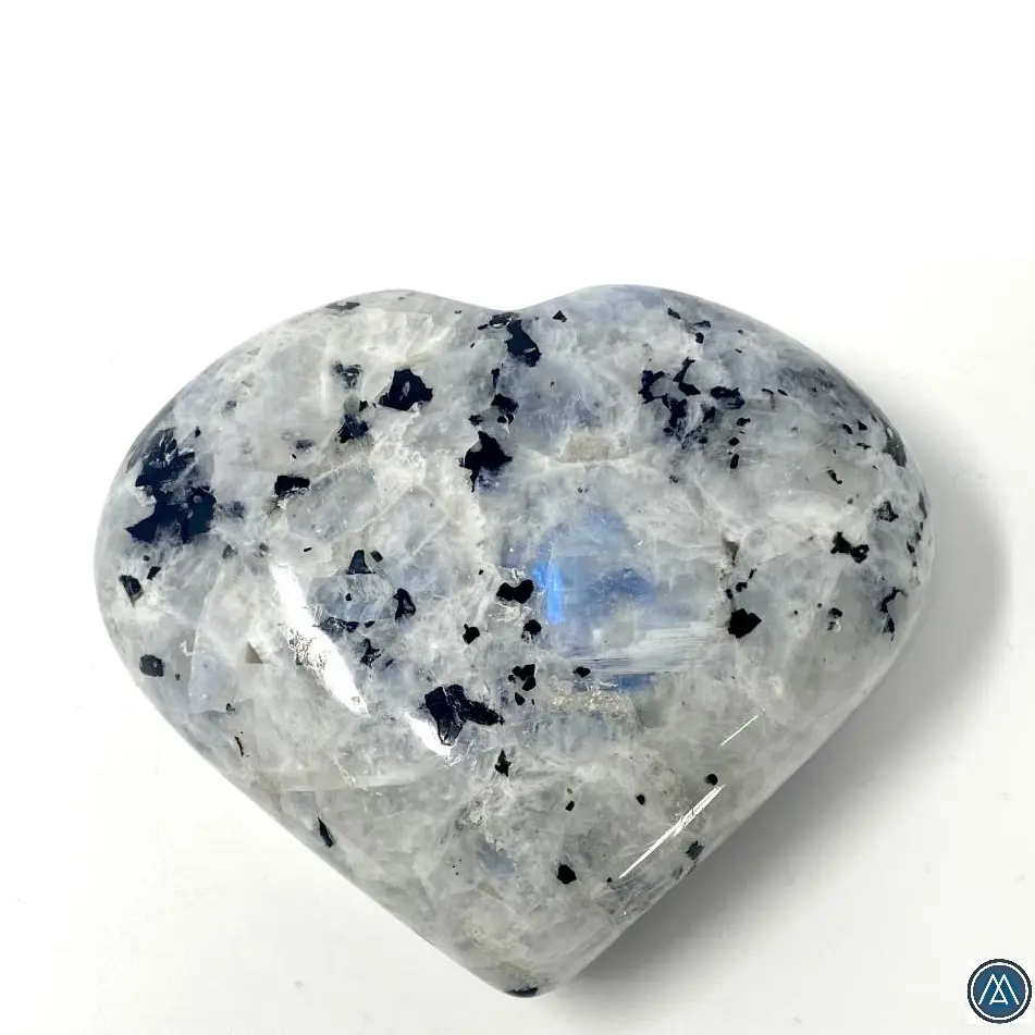 الاحدث 2023 حجر القمر المصنوع من حجر قوس قزح ذو جودة عالية حجر على شكل قلب من الكريستال للعلاج بالجملة حجر على شكل قلب للتأمل