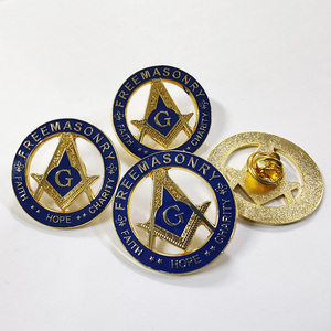 Top Bán Buôn Masonic Phong Cách Kim Loại Tùy Chỉnh Dập Chết In Huy Hiệu Miễn Phí In Ấn Badge & Emblem Loại Ve Áo Pin - Product Image 2