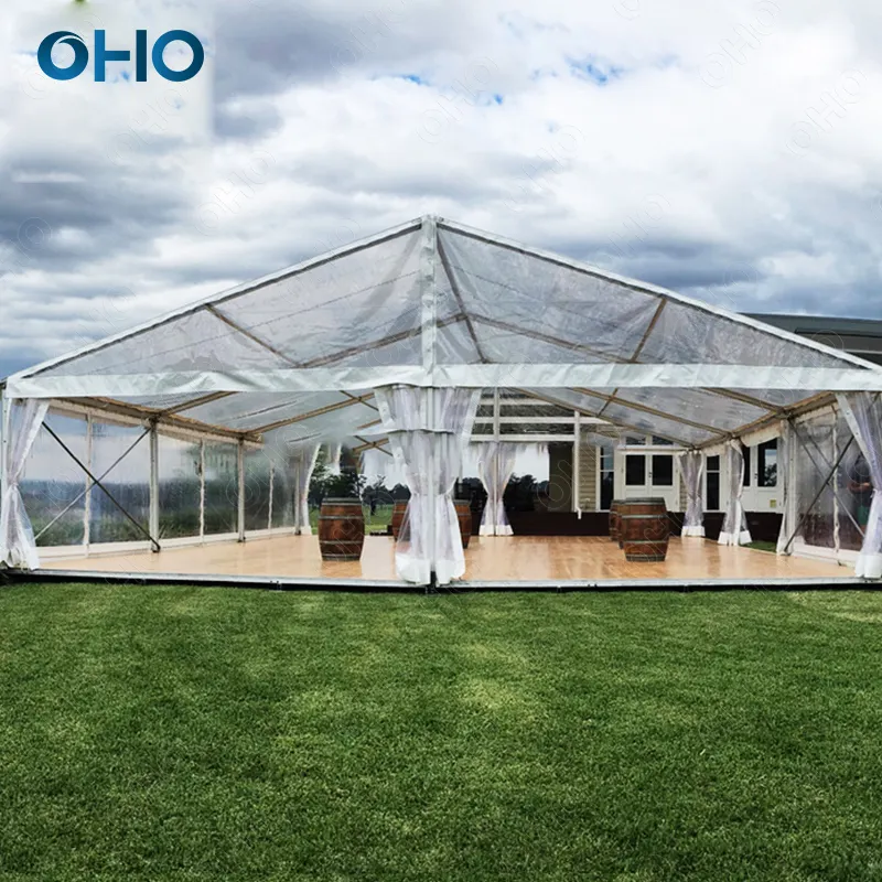 OHO-carpa de fiesta de boda, marco de aluminio, tela de PVC transparente, marquesina de fiesta de techo