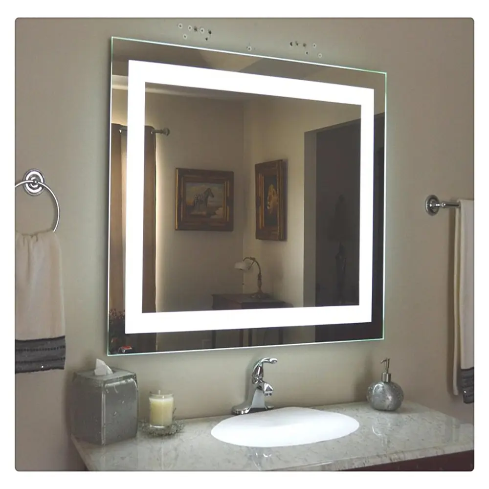 Miroir mural en verre, wi-fi, magique, écran tactile, variateur, lumières de bain, miroir de salle de bain Led intelligent