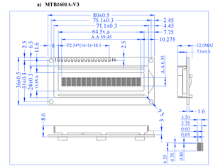 1601A dot matrix COB interfaccia MPU a 8 bit 16X1 caratteri STN blu negativo monocromatico MPU modulo display LCD - Product Image 5