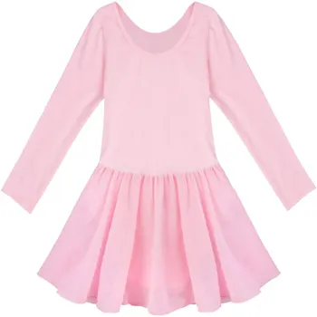 Bale elbise uzun kollu dans Leotard Tutu elbise etek jimnastik Bodysuit giyim