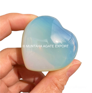 Wholesale <strong>Large</strong> Handmade Opalite Puffy Hearts Bulk Crystal Gemstone Hearts from Muntaha <strong>Agate</strong> Exports - Product Image 1