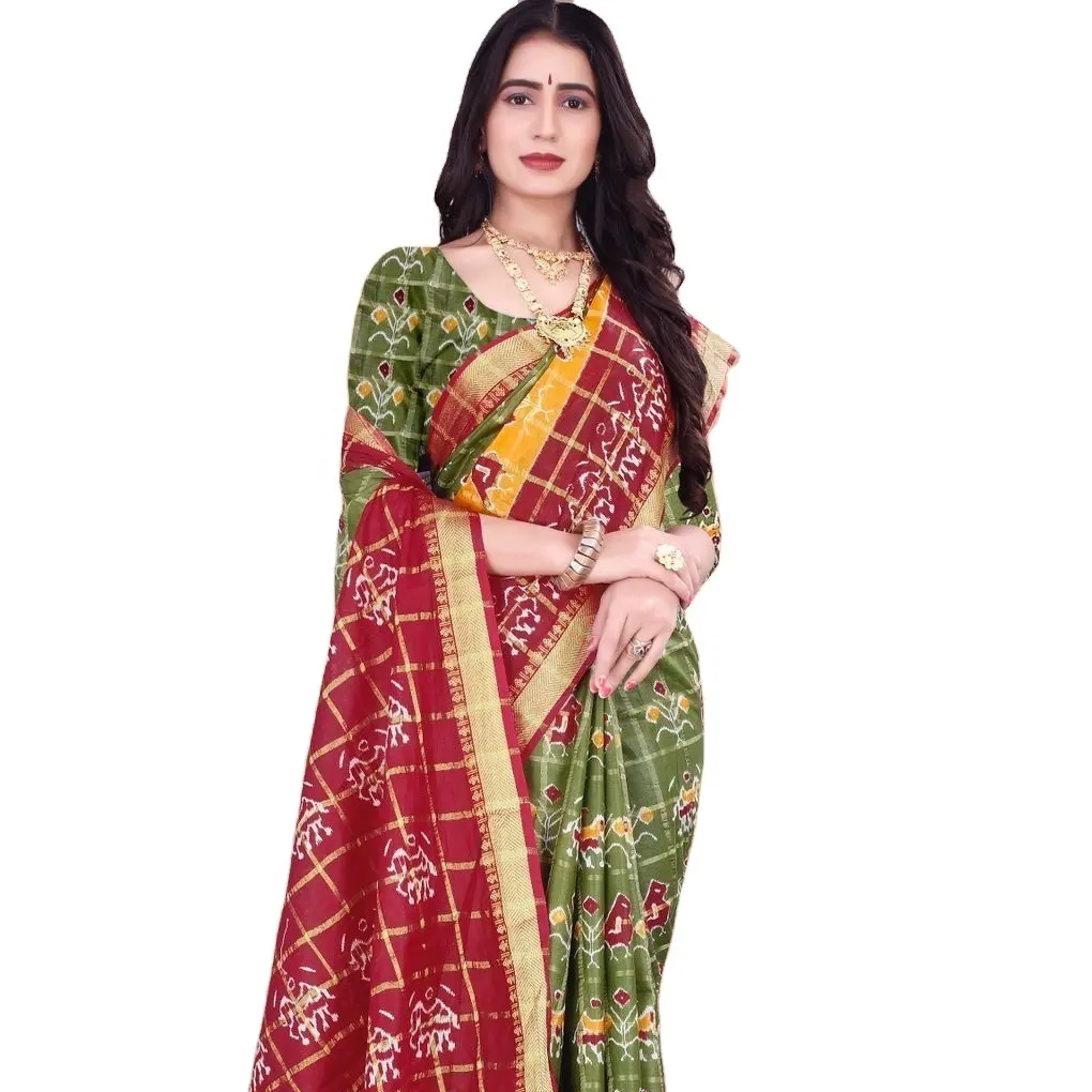 Neueste indische Pure Bandhani Saree Designer Großhandel Traditionelle Baumwolle Sarees Phantasie Sari Shari Indien DGB Export Surat