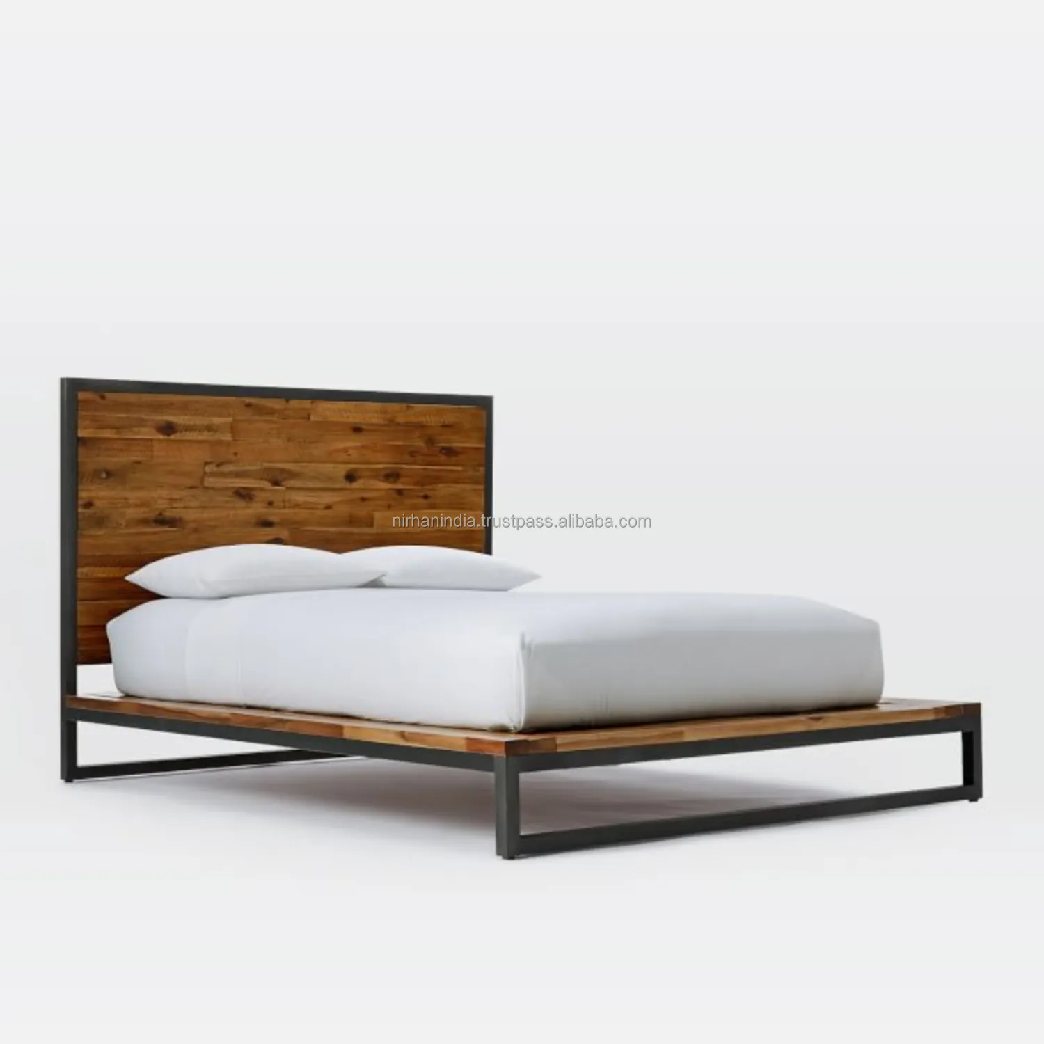 Struttura letto letto a parete mobili per la casa mobili camera da letto ultimo Design semplice legno e metallo legno moderno MANGO massiccio NIRHAN INDIA