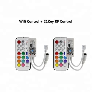 Wifi RGB, RGBW, CWRGB LED Controller Mini DC12V Mit RF 21Key Control WIFI Led Controller