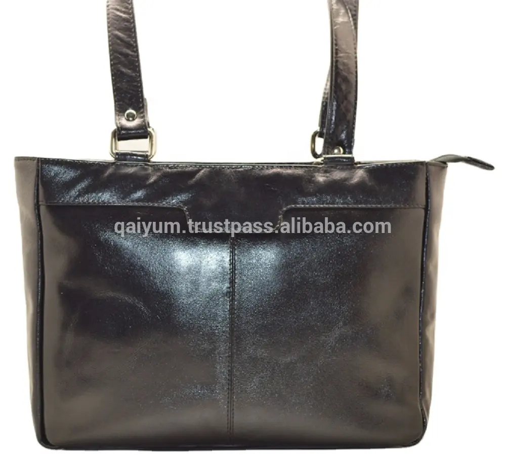 Bolso de hombro de lujo para mujer, bandolera de piel auténtica, color negro, de alta calidad