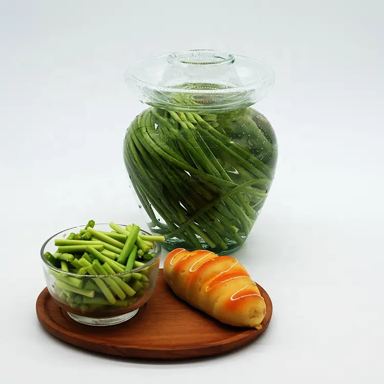 In Stock Large Capacity Kitchen Kimchi Pot Multiple Sizes Airtight Glass Storage Sauerkraut Jar Container 5L 7.5L