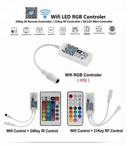 Wifi RGB, RGBW, CWRGB LED Controller Mini DC12V Mit RF 21Key Control WIFI Led Controller