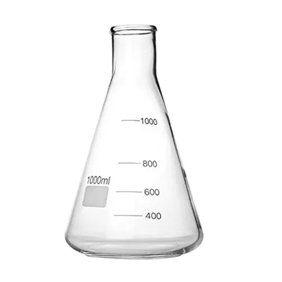 Qualidade superior borosilicato vidro transparente cônico (erlenmeyer) boca estreita frascos em 10 ml para 5000 ml capacidade de uso em laboratório
