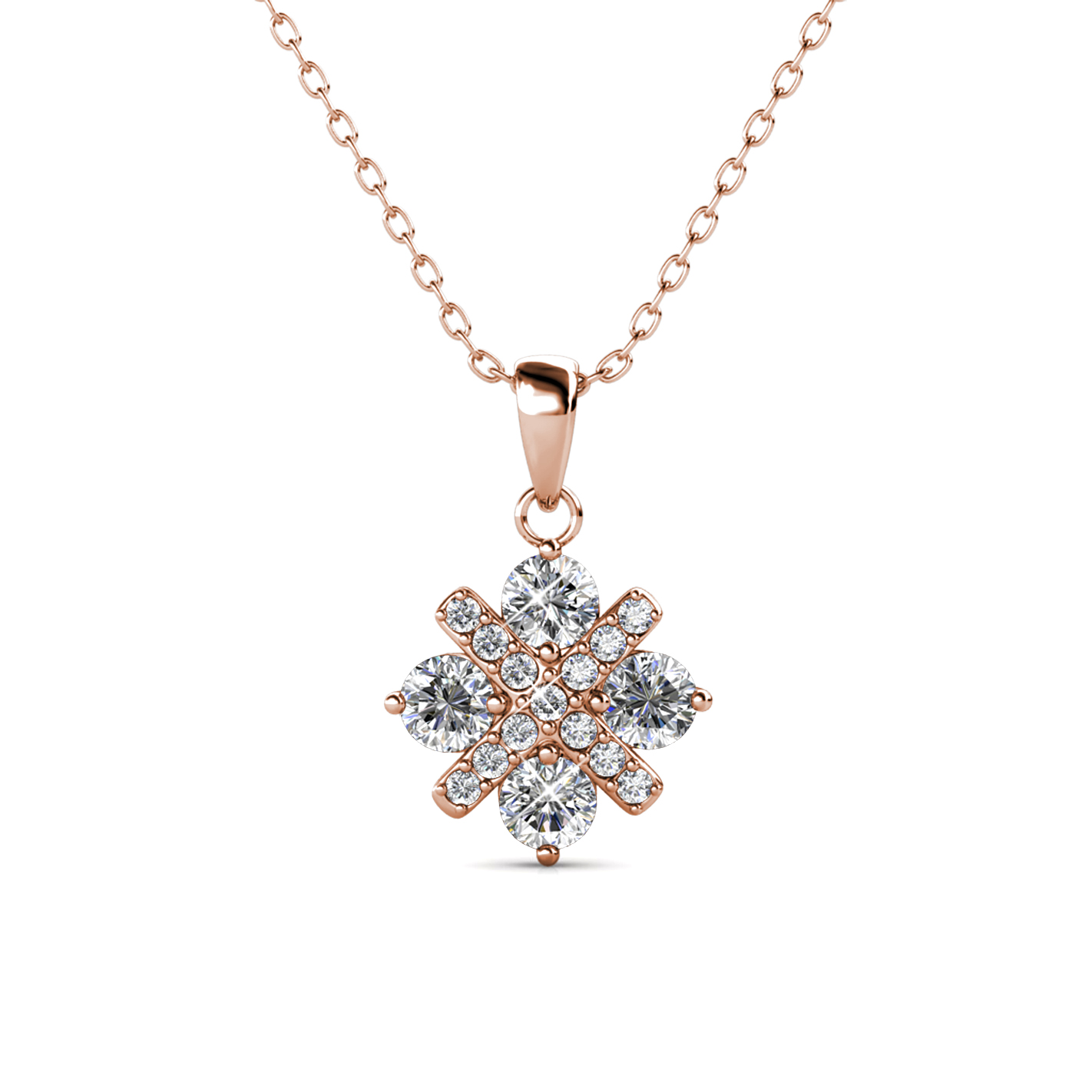 Brass With 18k Rose Gold Plated Luxury Brand Inspired Necklace