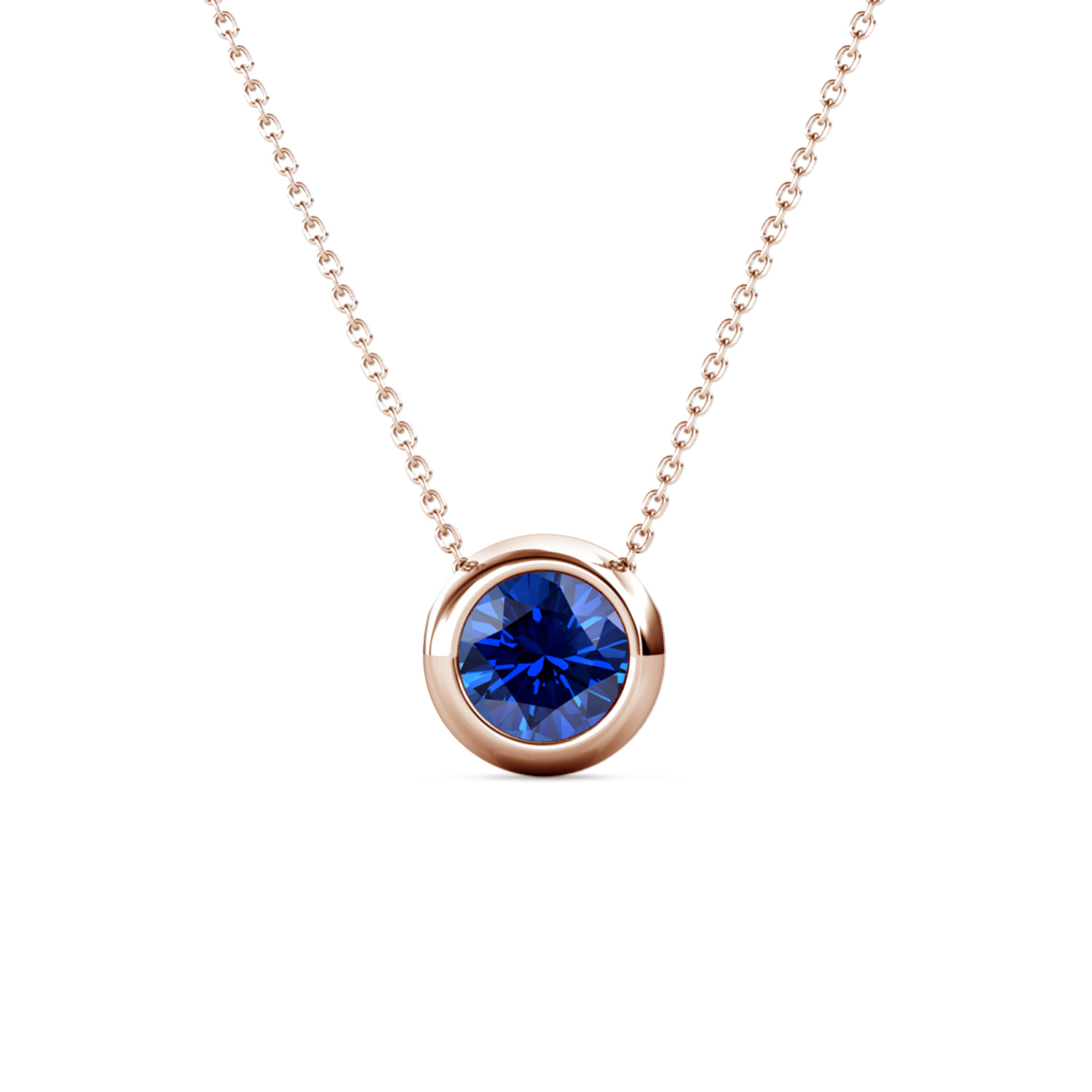 Brass With 18k Rose Gold Plated Minimalist September Necklace