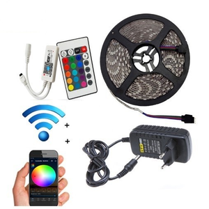 LED Strip Light 5M 5050 IP20 diode band rgb streifen led band mit adapter und WIFI led controller kit - Product Image 1