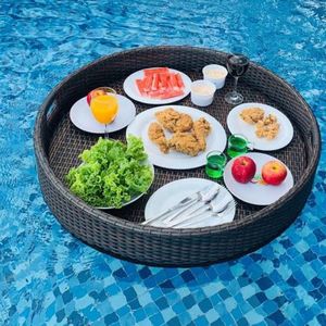 浮动早餐饮料派对服务托盘充气游泳池浮动托盘 - Product Image 5