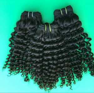 カーリーヒューマンナチュラルヘアエクステンション工場から卸売価格で入手可能非常に厚く健康的なボトム