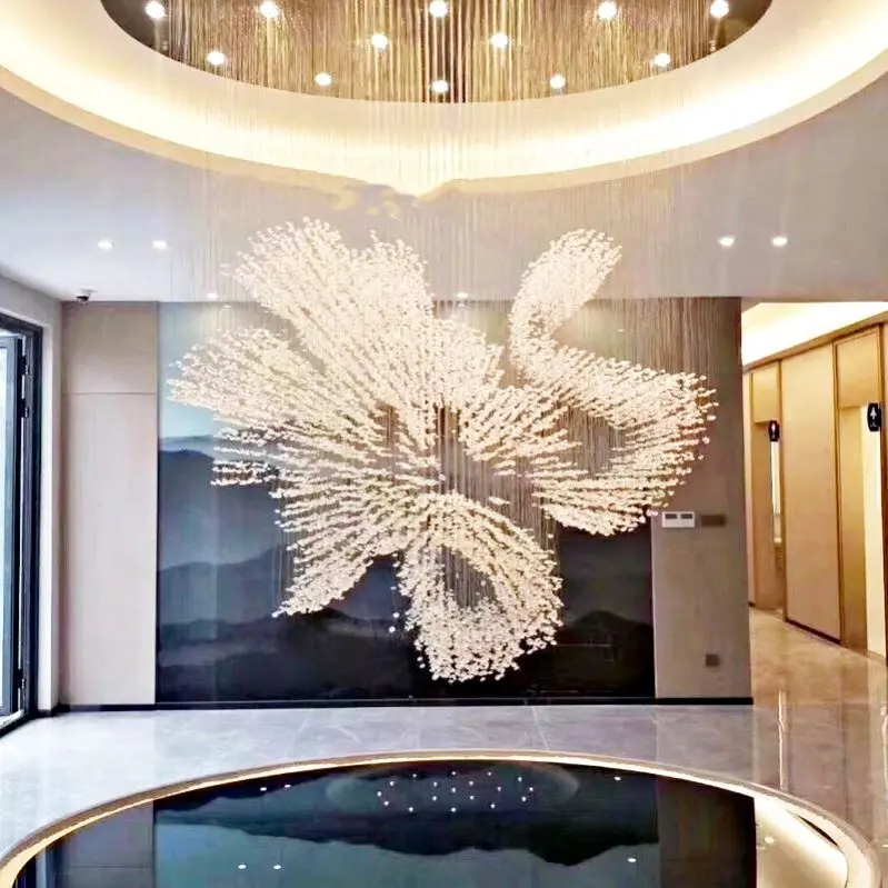 Candelabros de cortina de cuentas de cristal con patrones personalizados, grandes, ideales para centros comerciales, salones de exposición y clubes, 2021