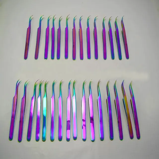 Rainbow Titanium Wimper Extensions Pincet