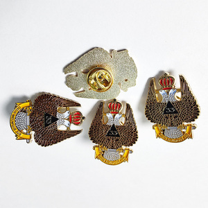 Top Bán Buôn Masonic Phong Cách Kim Loại Tùy Chỉnh Dập Chết In Huy Hiệu Miễn Phí In Ấn Badge & Emblem Loại Ve Áo Pin - Product Image 4