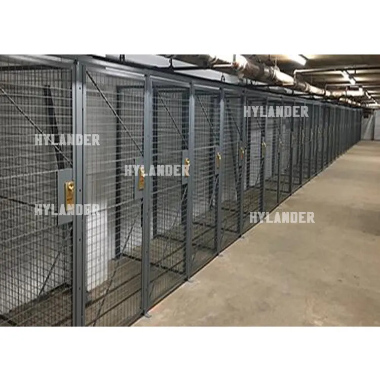 Steel large storage cage visible security wire mesh lockers