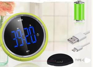 USB светодиодный большой цифровой дисплей с обратным/вертикальным будильником таймер с ночным освещением, подставкой, магнитом на холодильник и настройкой вращающегося циферблата - Product Image 3