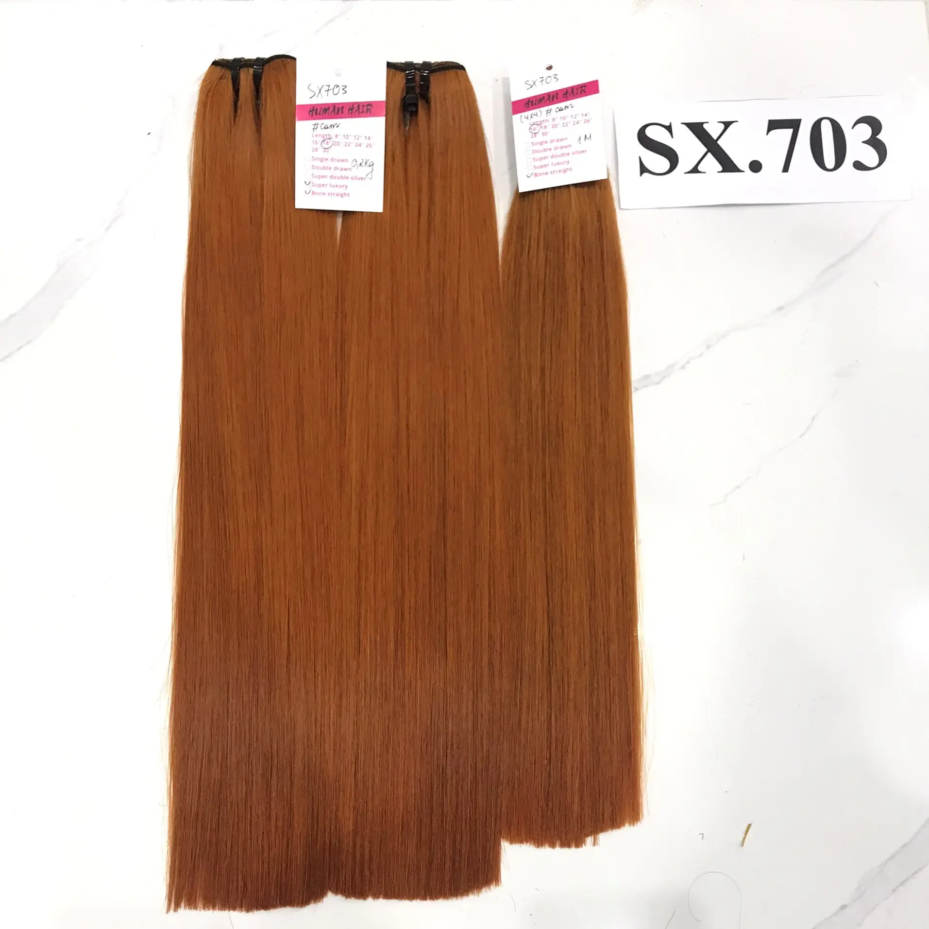 Lots Of Fun With Online Shopping! Orange Bone Straight Hair Weft 100% Made In Vietnam Real Human Hair