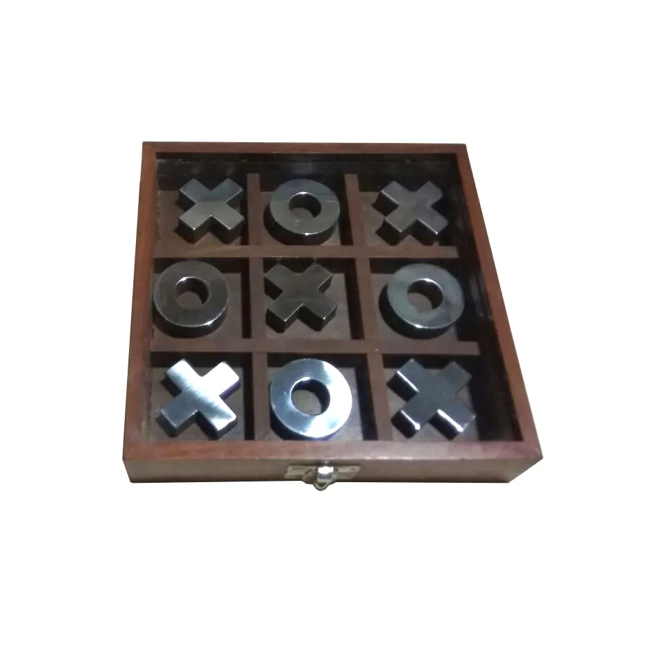 Hộp Gỗ Và Thủy Tinh Tic-Tac-Toe Trò Chơi Vui Nhộn OX Trò Chơi Câu Đố Bằng Gỗ Chơi Trong Nhà Tic Tac Toe Trò Chơi Đồ Chơi Giáo Dục