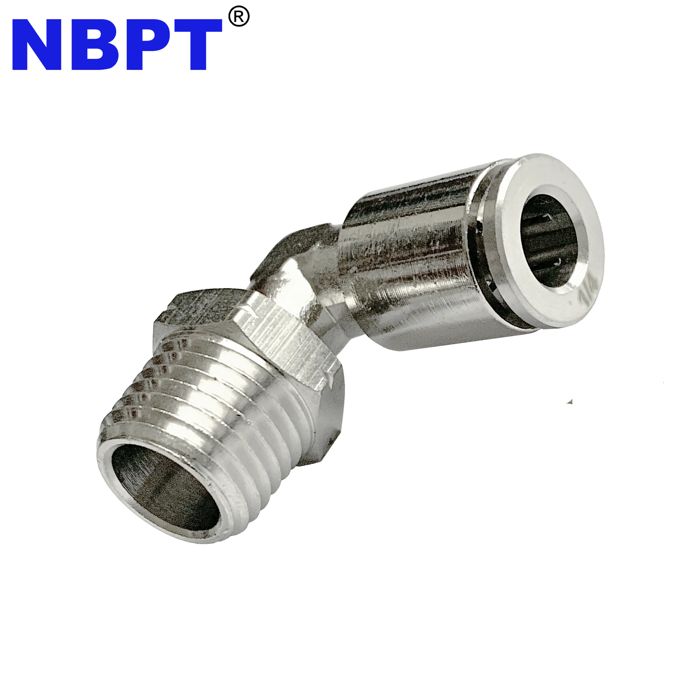 Coude en laiton massif NPLT, une touche, peut se connecter, BSPT, raccord pneumatique pour filetage nbt, 1 pièce