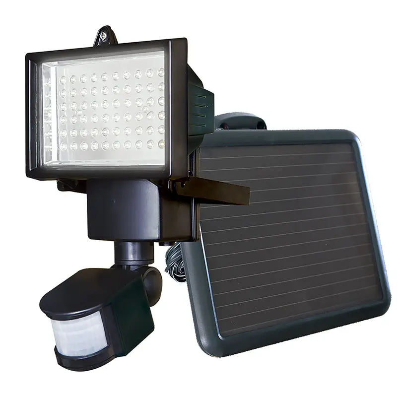 Luz de Sensor de movimiento Exterior de Seguridad Solar de 60 LED para proyecto, jardín, patio, piscina, garaje, Granero, almacén, fábrica