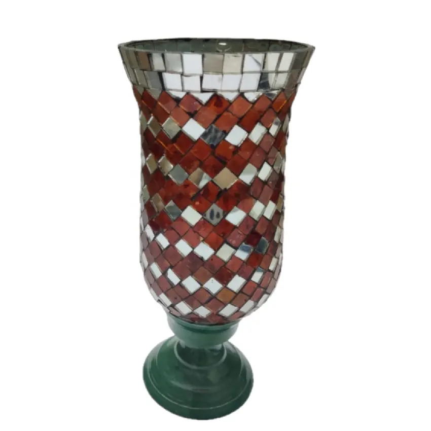 Personalizado 2024 Novo Único Green & Brown Mosaico Fantasia Alta Qualidade Handmade Decorativa Centerpiece Flor Vaso para Home Decor