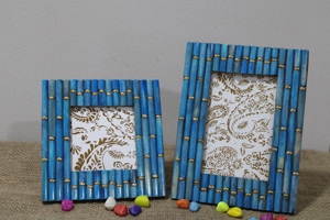 Natural Bone Inlay Photo Frame in Blue Latest Design for Home Hotel Office Decoration Resin Frame Exported by Sambhal <strong>Tradable</strong> - Product Image 4