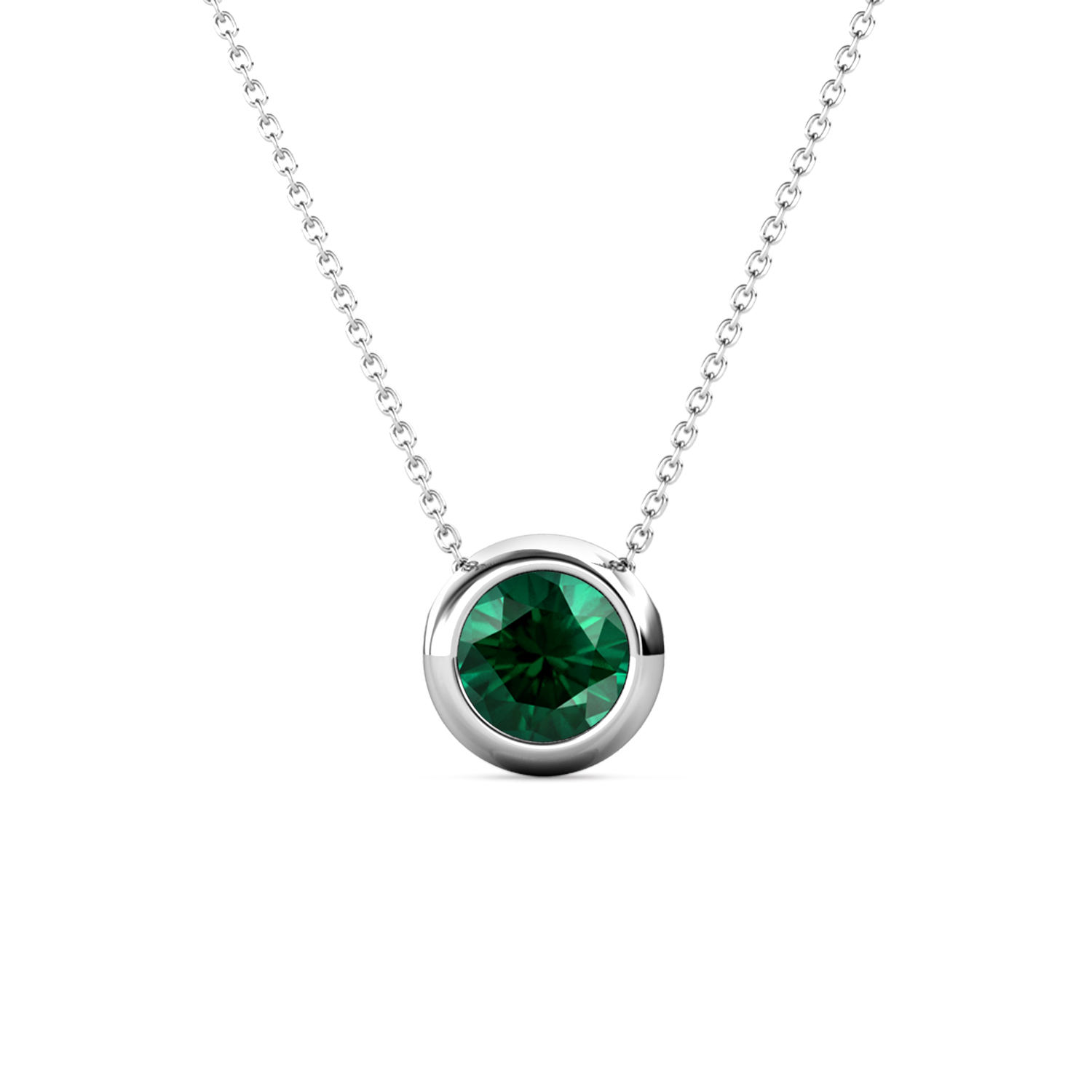 Brass With 18k White Gold Plated Minimalist May Necklace