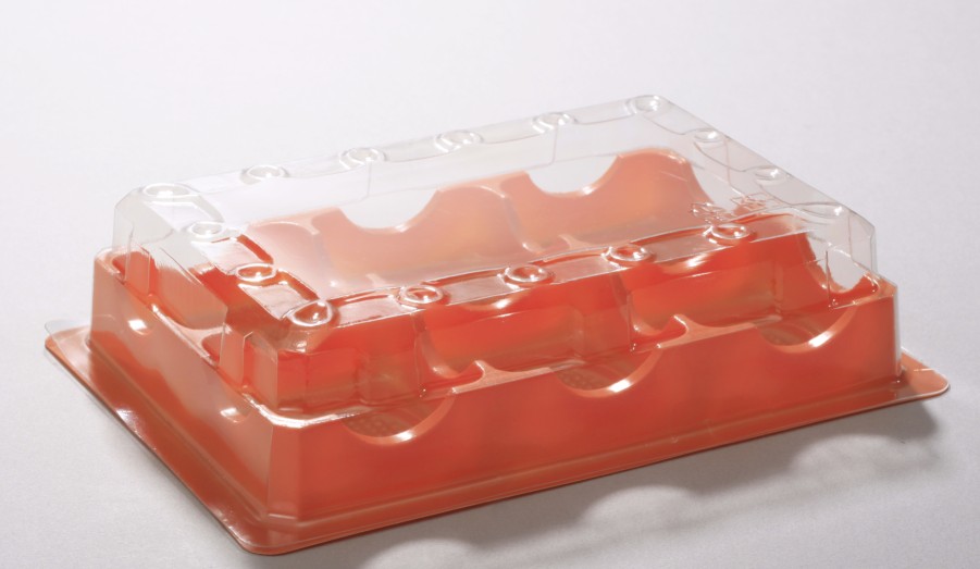 โปร่งใส (ฝา) สีส้มหรือสีน้ำตาล (ฐาน)