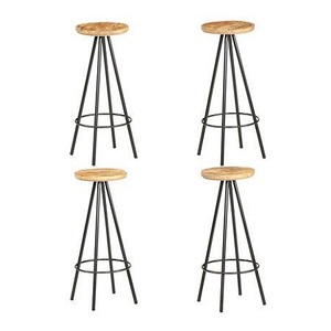 Lot de 2 tabourets en fer et bois avec tabouret de grande taille rond de qualité supérieure du fabricant en Inde
