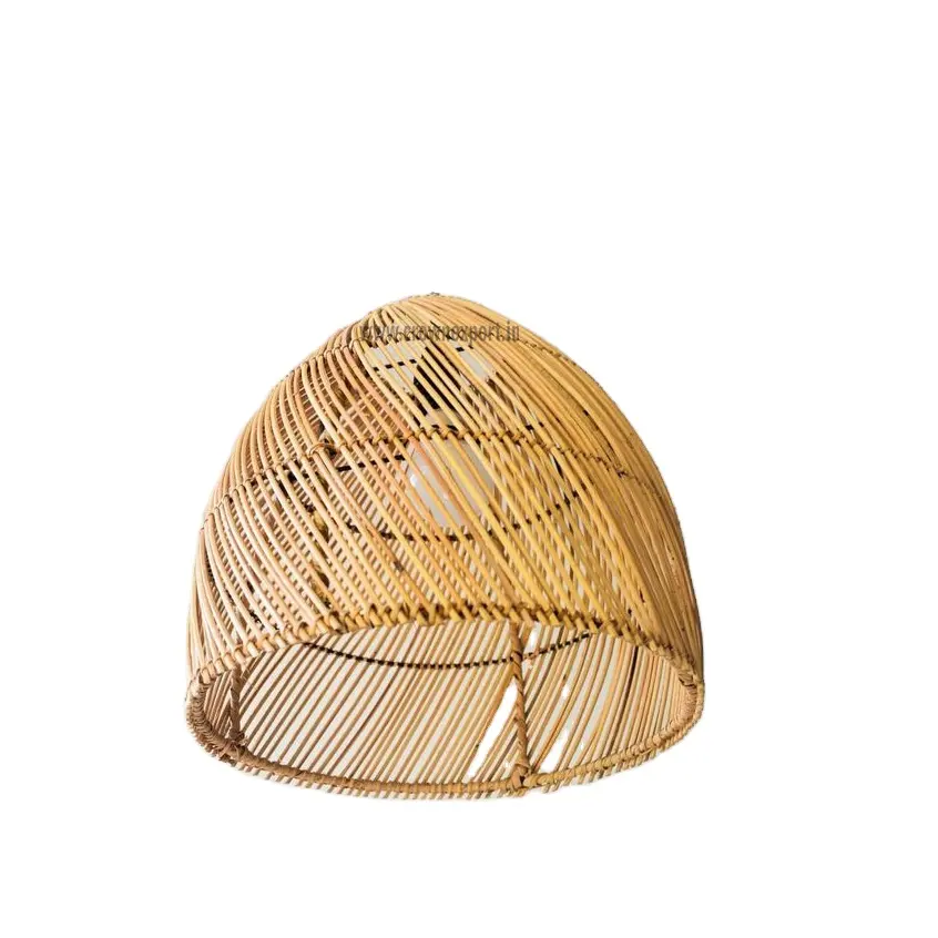 Pantalla de mimbre tejida a mano para lámpara colgante, cubierta de bambú para lámpara, 100%