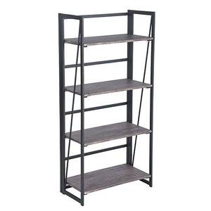 Yeni gelenler Metal ahşap kitaplık oturma odası ofis kütüphane kitap standı şık kesit kitaplık - Product Image 5