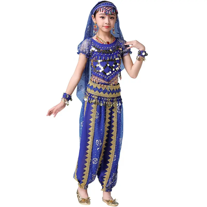 Set di costumi di danza del ventre per ragazze vestito da ballo indiano Performance pancia incinta