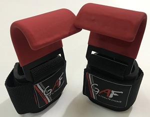 כושר gaf כושר מתכת הרמת ווים כוח הטוב ביותר הוק ניאופרן לגברים נשים פלדה למשוך את בר תמיכה כושר רצועות