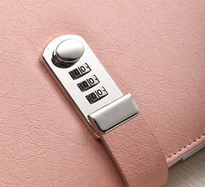 White Pink Custom Logo Bookmark <strong>Notebook</strong> With Metal <strong>Code</strong> Lock Silver Secret Diary Girl Gift Set Box Planner Office <strong>Notebook</strong>