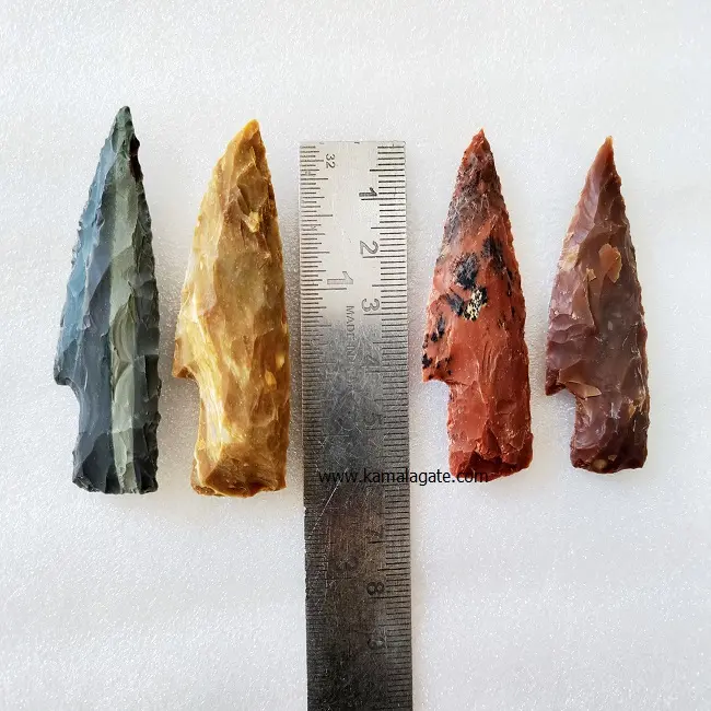 Indian Agate 2 inch Arrowhead knife points Indian arrowhead points fancy arrowhead Knife