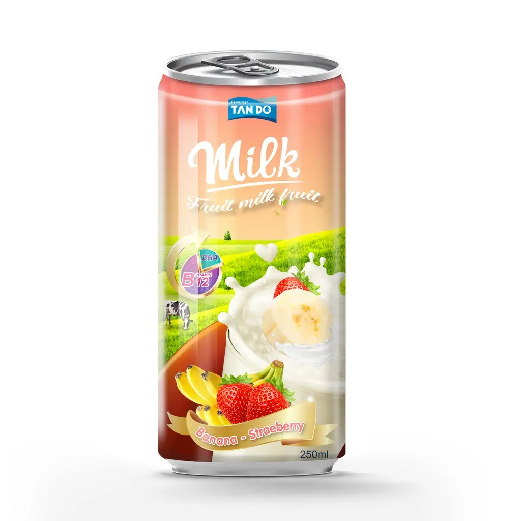 En gros Naturel lait de jus de fruits en boîte 250ml de Tan Do-boisson D'OEM avec le prix bon marché