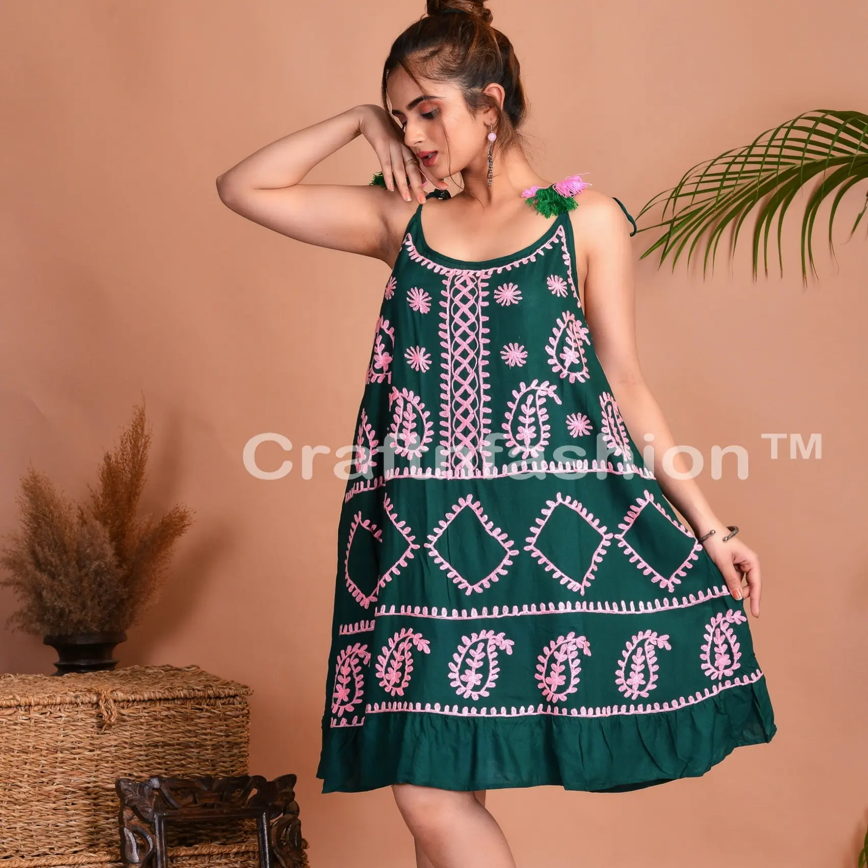 Vestido bohemio bordado informal para verano, ropa de playa, Túnica, gitano, 2022
