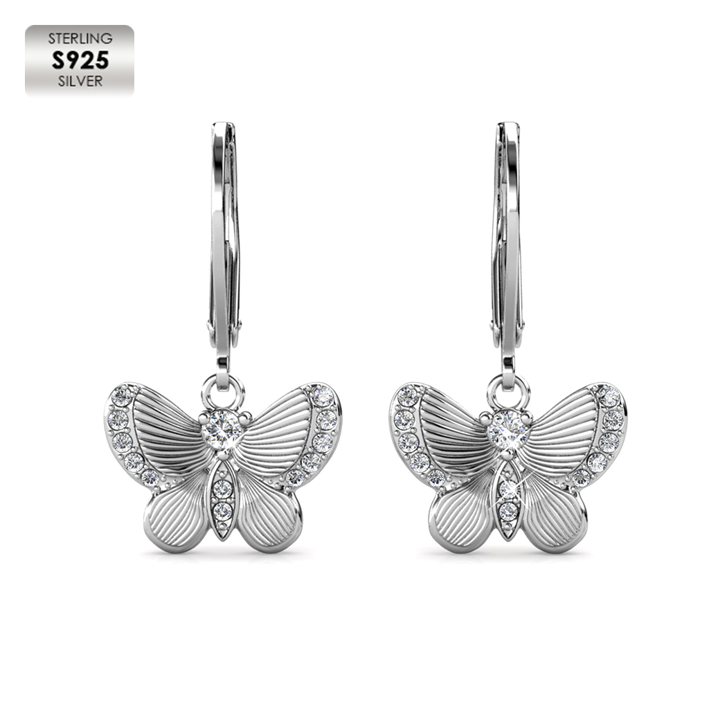 S925 With 18k White Gold Plated Hypoallergenic Earrings