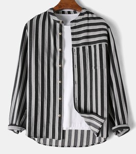 Y/D Stripe Men's Shirt Manga Longa De Bangladesh Fácil de Usar Melhor para Casual Vestindo Roupas Masculinas Camisa Colorida