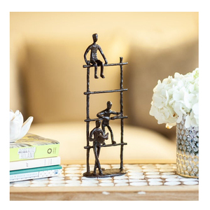 Men Acceding and <strong>Descending</strong> on Staircase Sculpture for Study Room Desk Home Decoration Iron Model Europe SCI Pyramid Casting - Product Image 1
