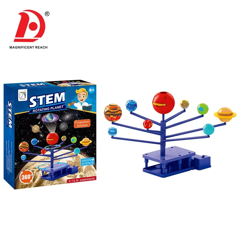 HUADA STEM DIY Astronomie Kids Science Experiment Sonnensystem 8 Rotating Power Planet Toy mit Projektions funktion