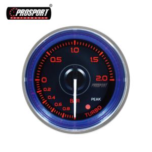 52mm 2-1/16'' Attractive Blue Ring boost Gauge <strong>Turbo</strong> Gauge with Dual Backlight Colors White and Amber Analog Display for Car