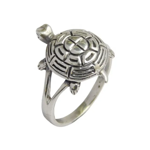 Excelente anillo de tortuga Venta en línea 925 Anillos lisos de plata esterlina Joyería al por mayor barata