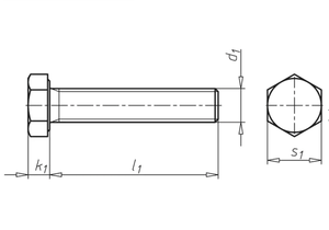 ISO 4017 tam konu altıgen vida DIN 933 M10 x 45.00mm