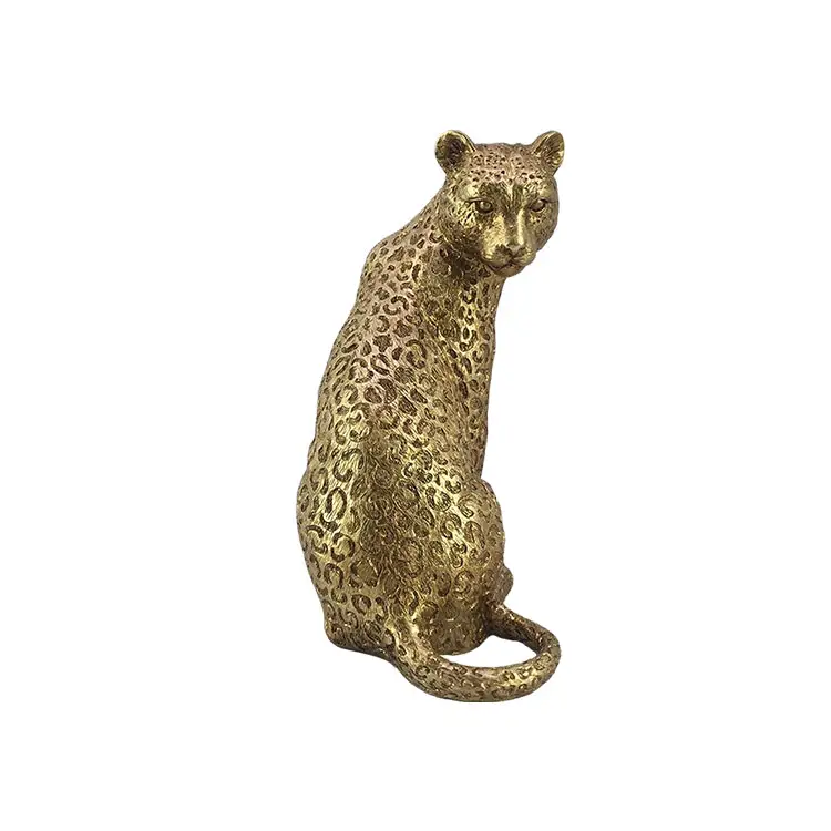 Estatuas de leopardo salvaje de poliresina fundida, Ideas de decoración para el hogar